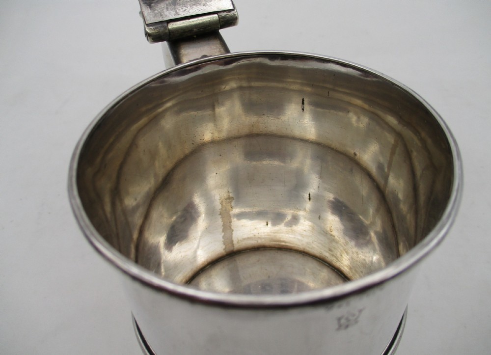 Rare Old Sheffield Plated Lidded 1/2 Pint Child's Tankard View VI