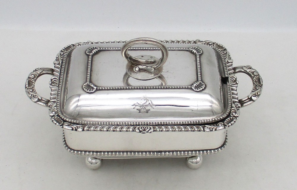 A Good Old Sheffield Plated Sauce Tureen with Scottish Silver Handle