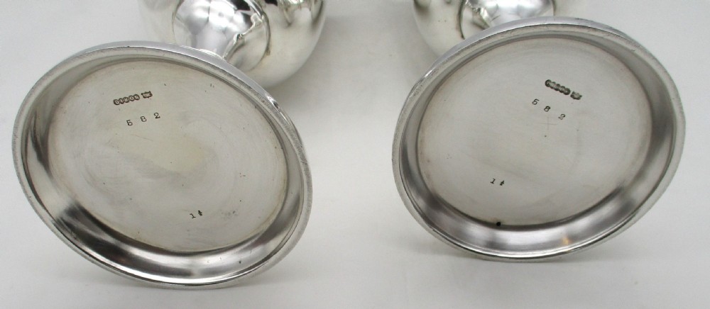 Large Pair of Silver Plated Communion Chalices by Dixons View V