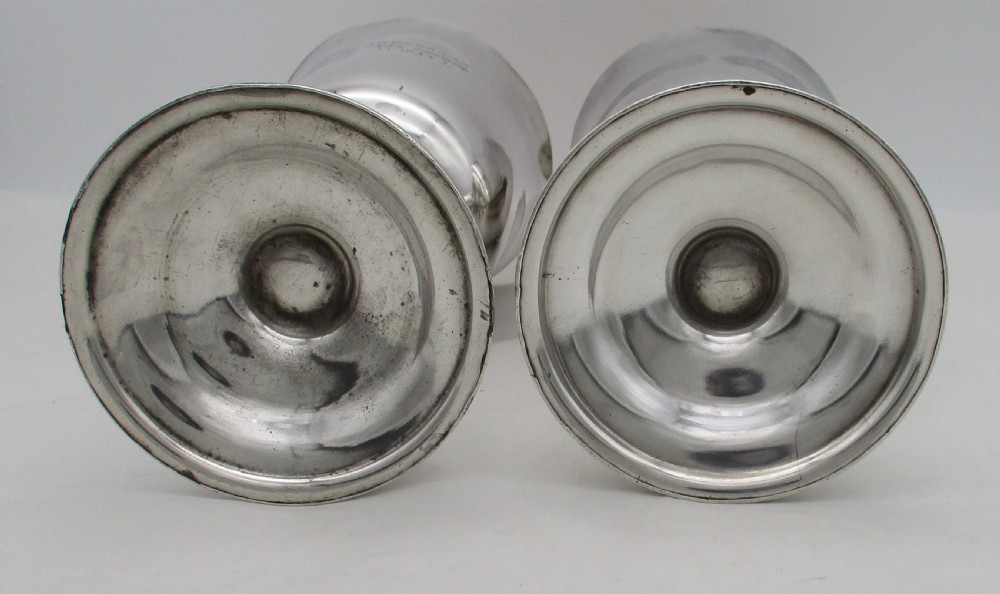 Large Pair of Old Sheffield Plated Communion Chalices 1844 View VI