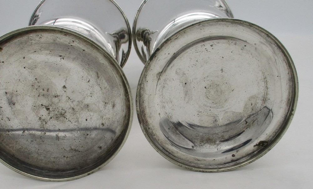 Very Large Pair of Old Sheffield Plated Communion Chalices 1845 View V