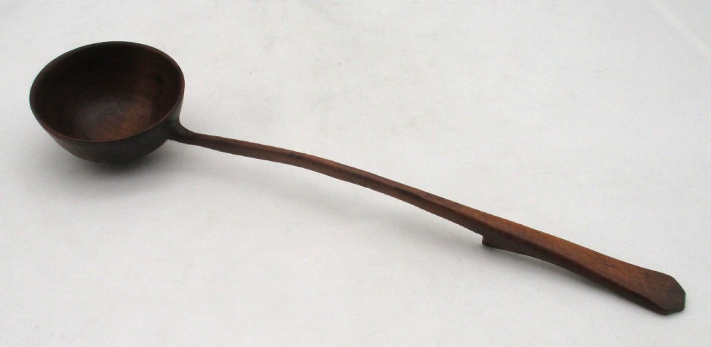 Rare 18th Century Welsh Treen Ladle 27cm