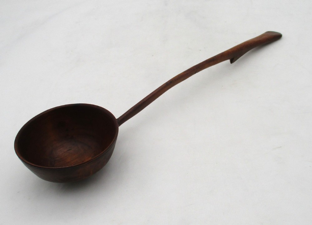 Rare 18th Century Welsh Treen Ladle 27cm View III