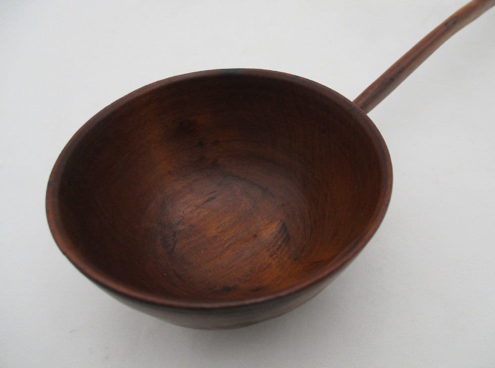 Rare 18th Century Welsh Treen Ladle 27cm View V