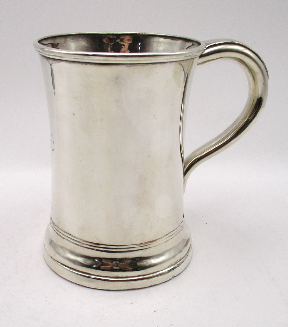 Half Pint Old Sheffield Plated Tankard c1830