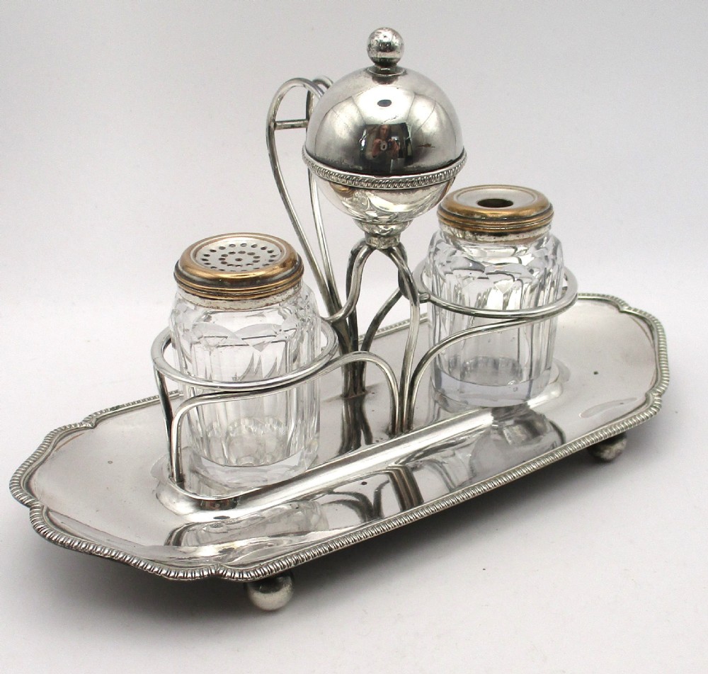 Rare Small 18th Century Old Sheffield Plated Ink Stand