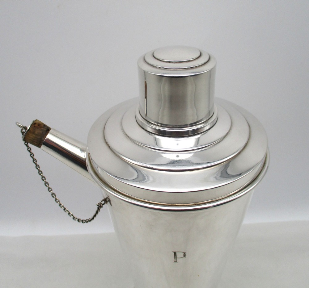 Art Deco Silver Plated Cocktail Shaker & 4 Cups View III
