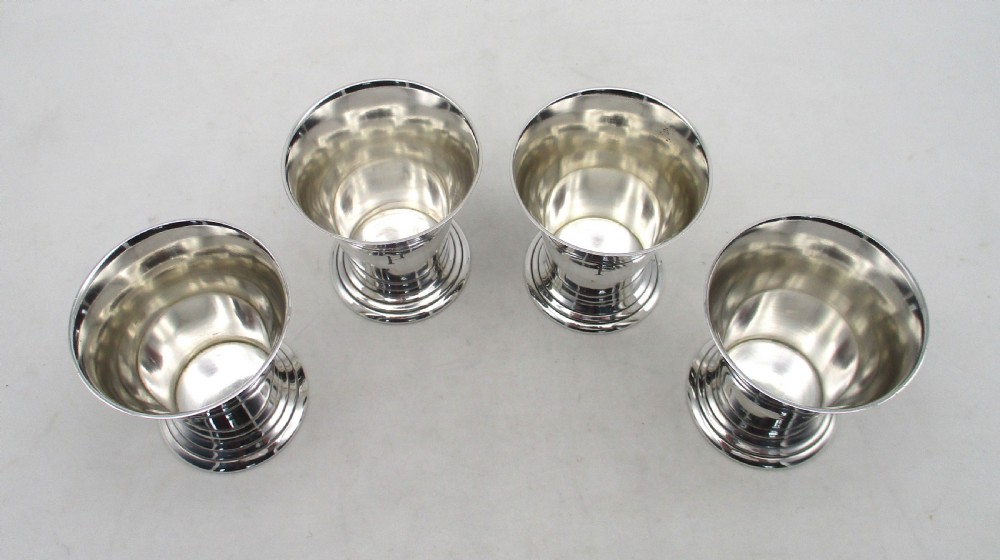 Art Deco Silver Plated Cocktail Shaker & 4 Cups View XII
