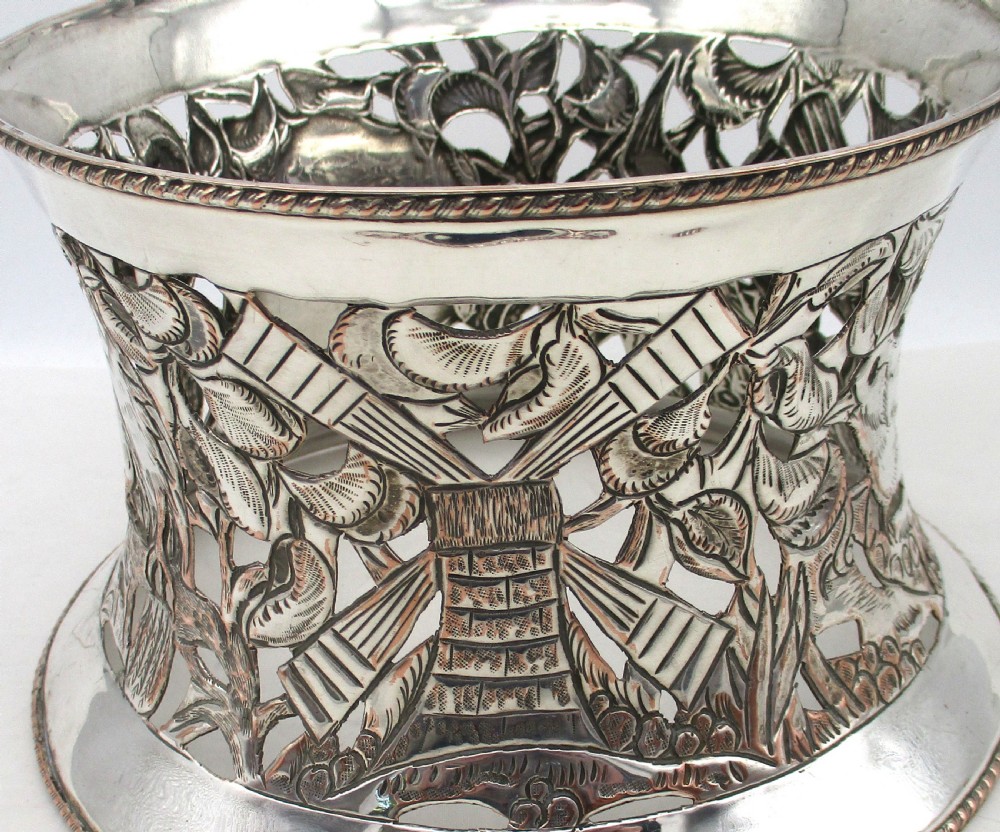 Rare 18th Century Old Sheffield Plated Dish Ring / Potato Ring View IX