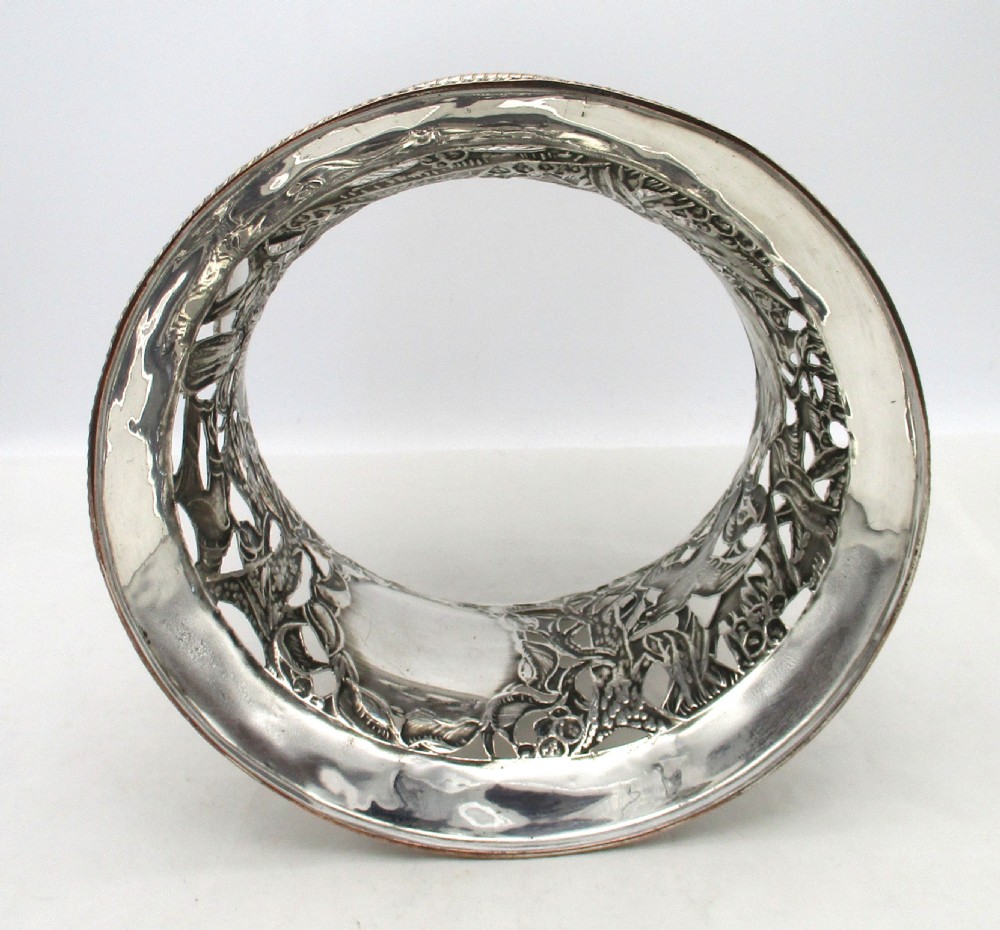 Rare 18th Century Old Sheffield Plated Dish Ring / Potato Ring View X