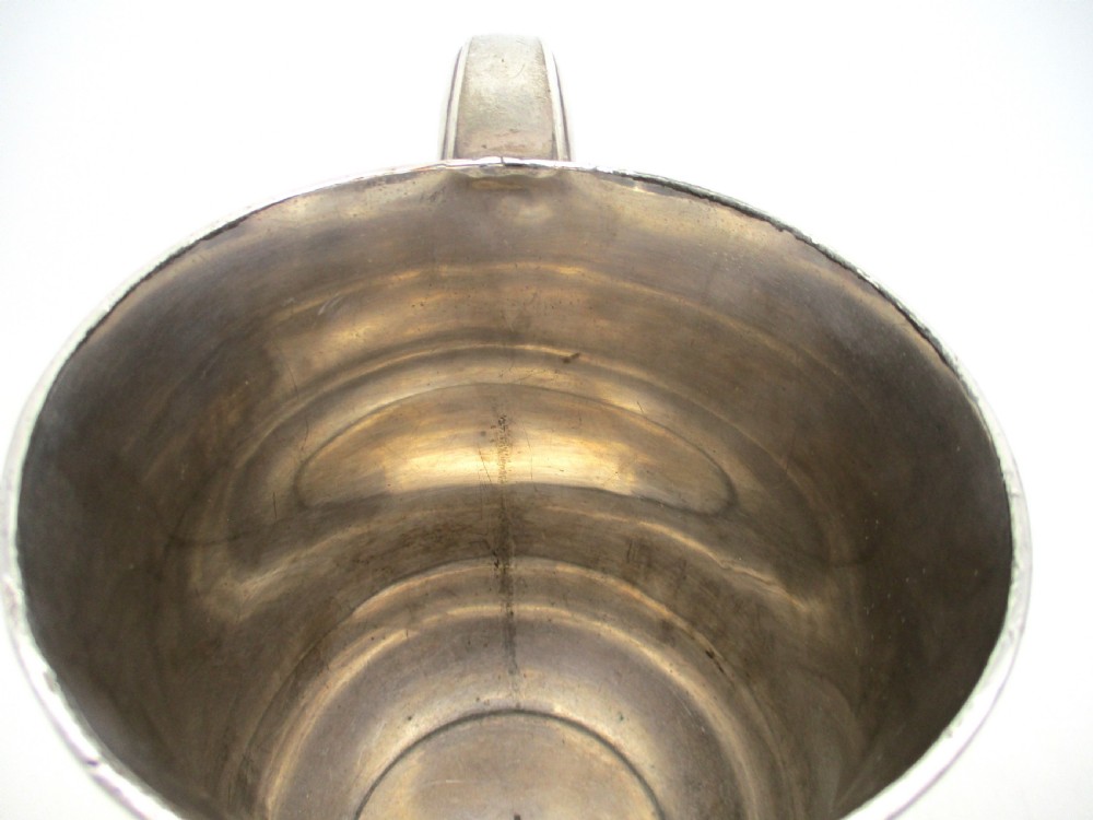 Large Old Sheffield Plated Tankard 1845 - Auld Lang Syne View V