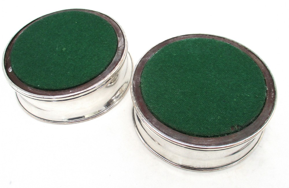 Fine Pair of Old Sheffield Plated Regency Coasters with Turned Mahogany Bases View VII