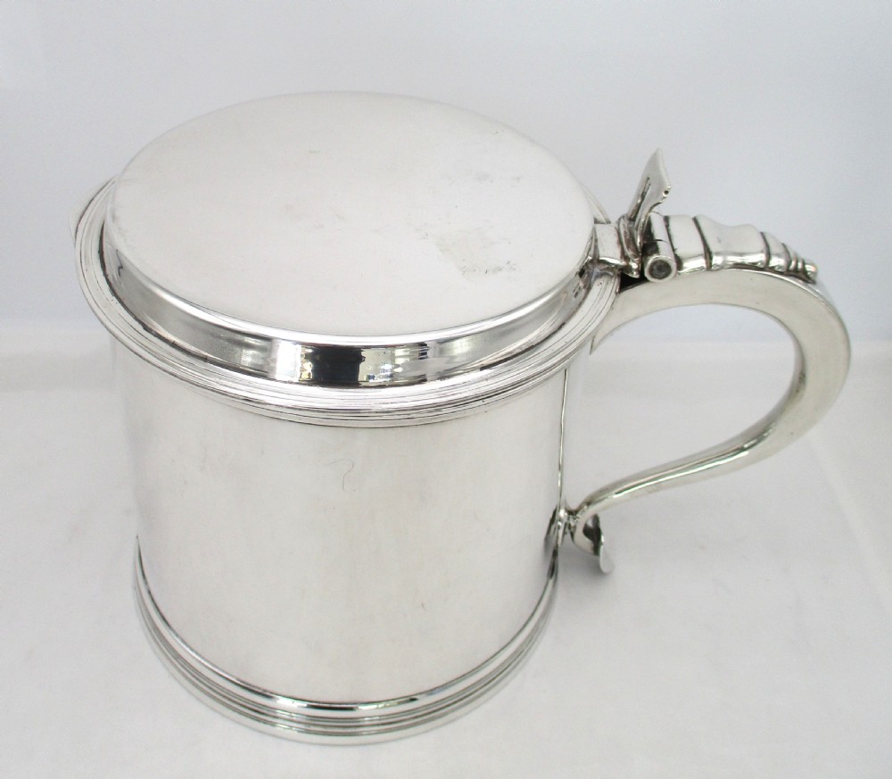 Very Large Silver Plated Tankard in the Queen Anne Style View II