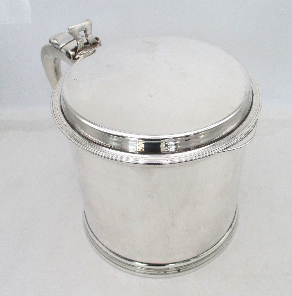 Very Large Silver Plated Tankard in the Queen Anne Style View VII