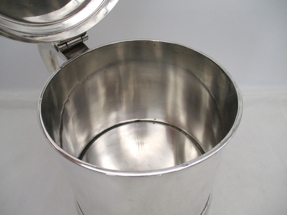 Very Large Silver Plated Tankard in the Queen Anne Style View VIII