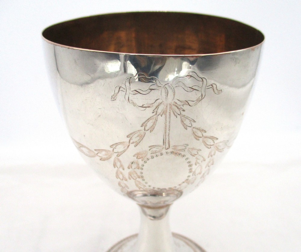 Fine Pair of 18th Century Old Sheffield Plated Wine Goblets View III