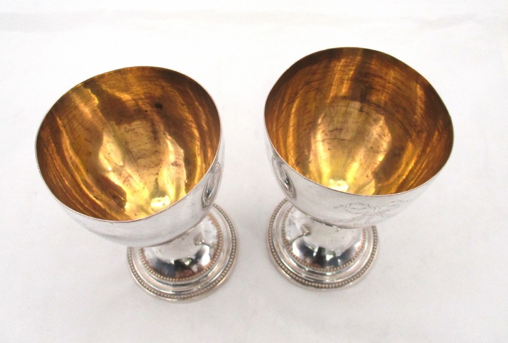 Fine Pair of 18th Century Old Sheffield Plated Wine Goblets View IV