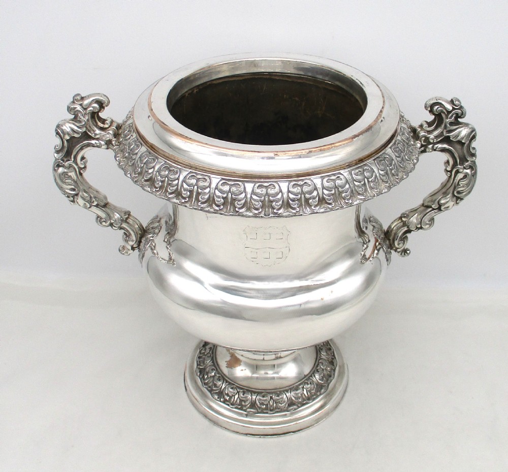 Fine Pair of Old Sheffield Plated Wine Coolers c1820 View II