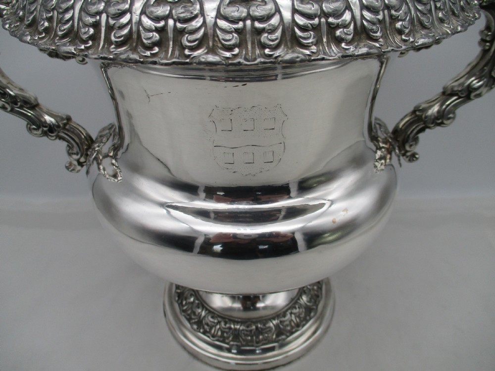 Fine Pair of Old Sheffield Plated Wine Coolers c1820 View IV