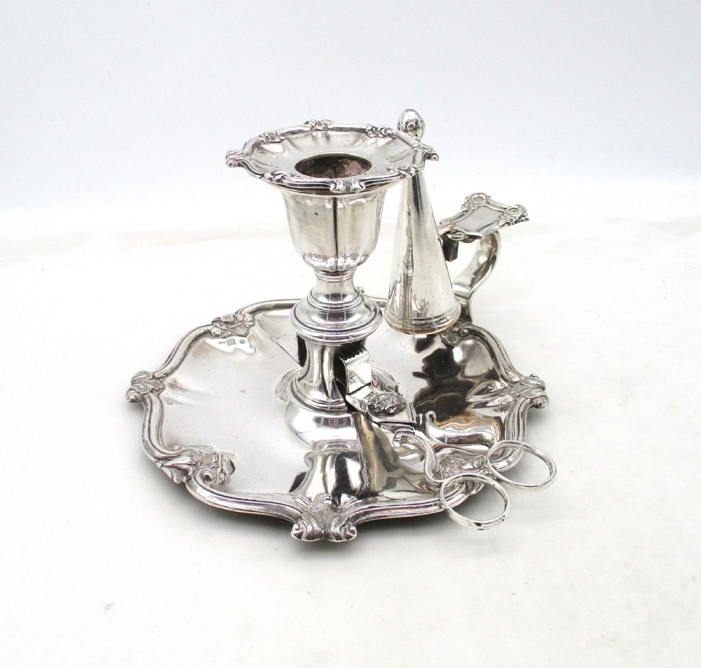 Fine Old Sheffield Plated Chamber Candlestick c1800