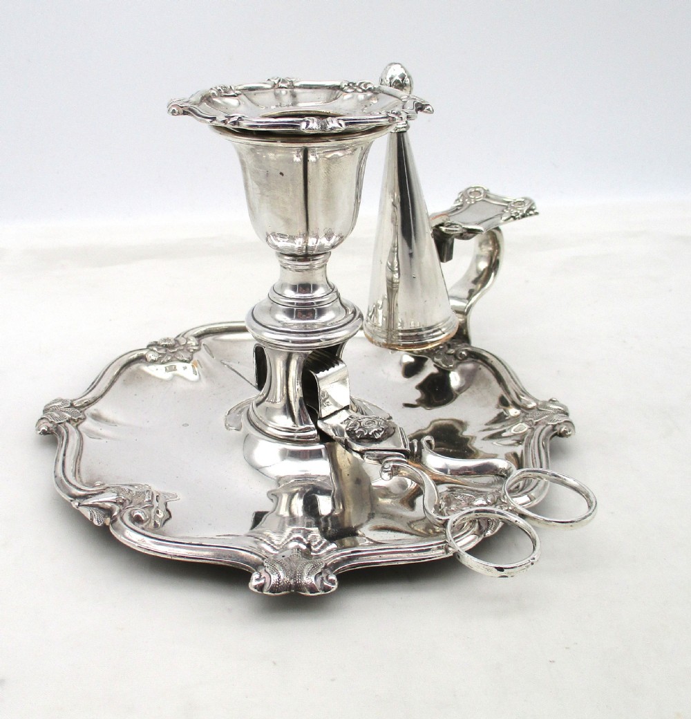 Fine Old Sheffield Plated Chamber Candlestick c1800 View II