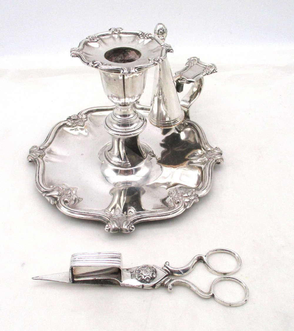 Fine Old Sheffield Plated Chamber Candlestick c1800 View III