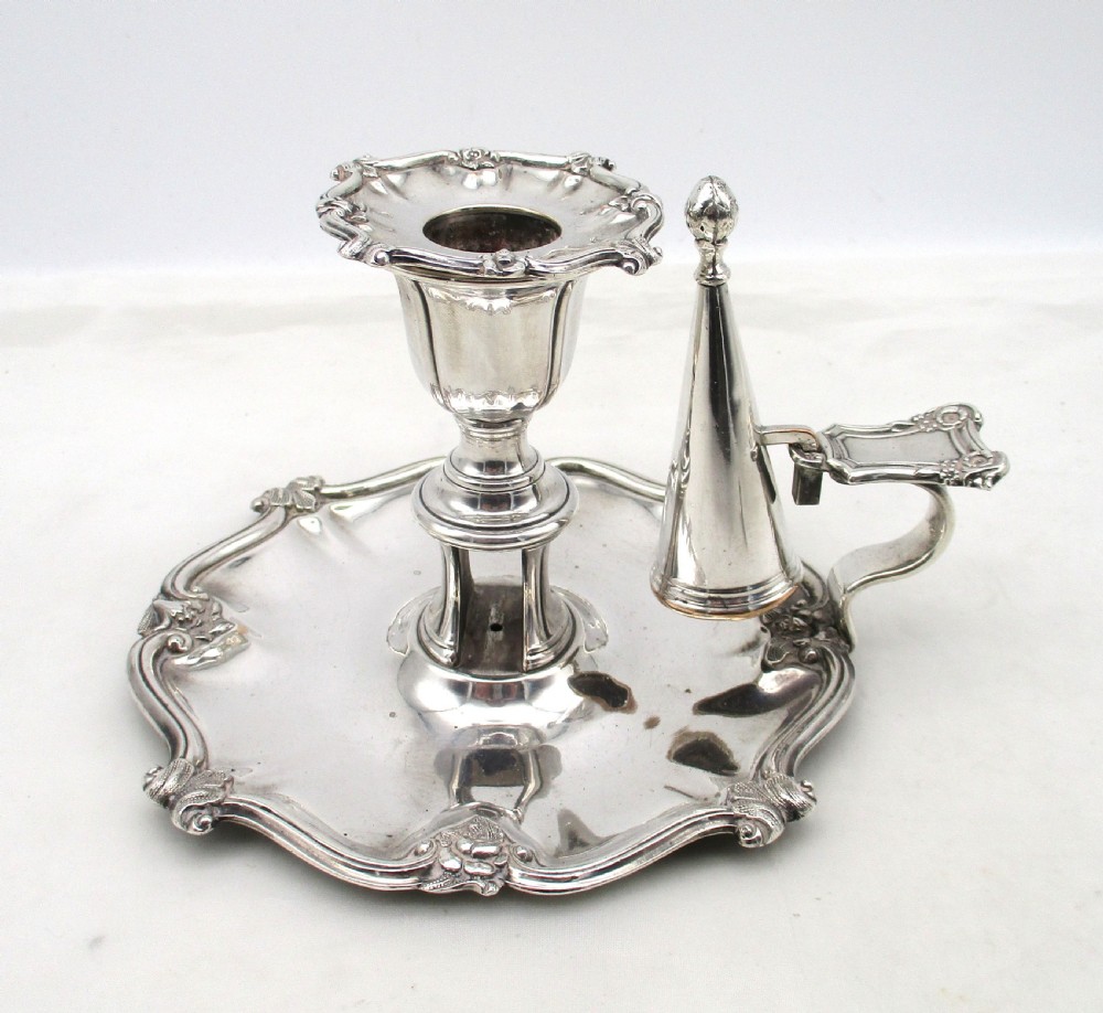 Fine Old Sheffield Plated Chamber Candlestick c1800 View VII
