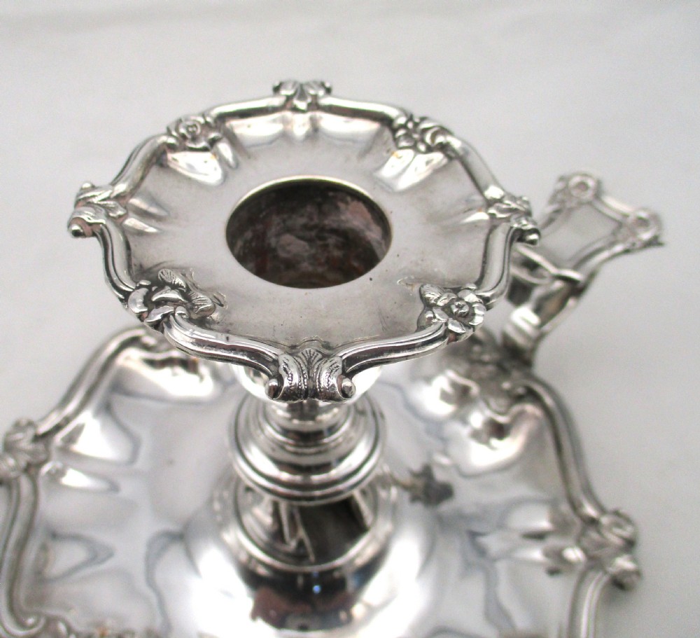 Fine Old Sheffield Plated Chamber Candlestick c1800 View IX
