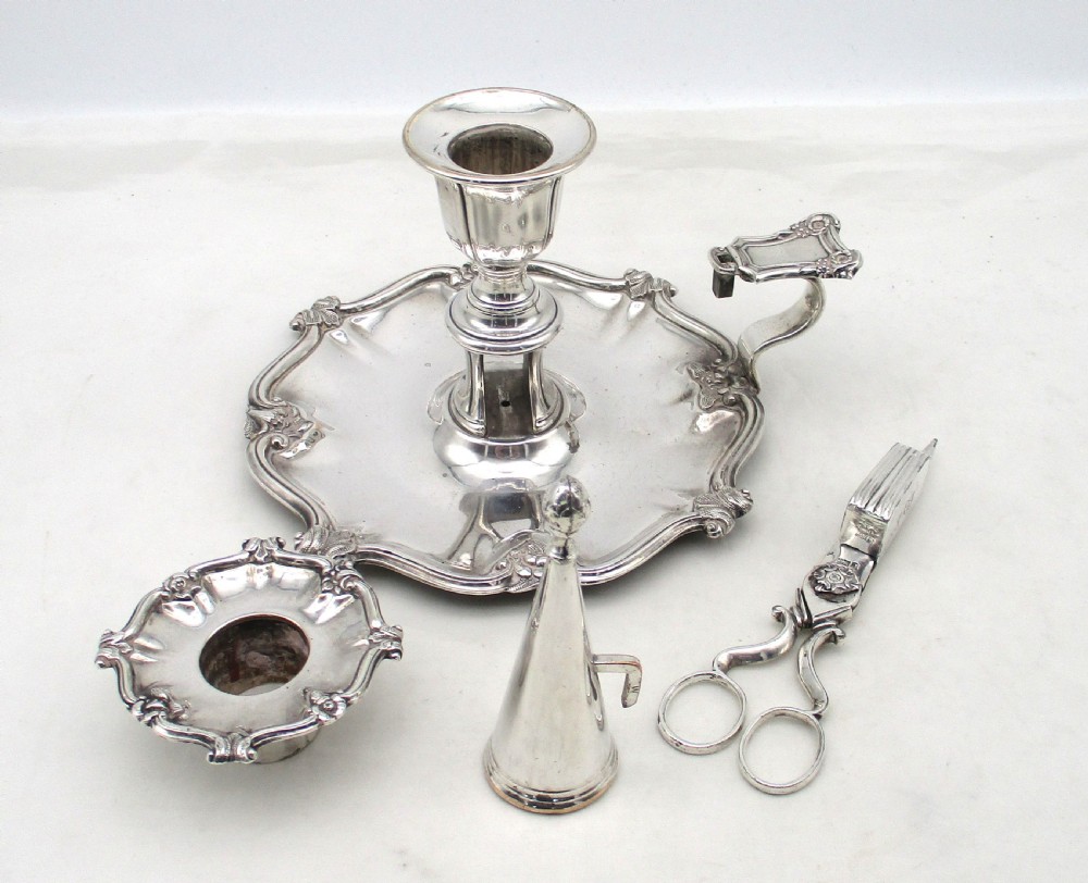 Fine Old Sheffield Plated Chamber Candlestick c1800 View X
