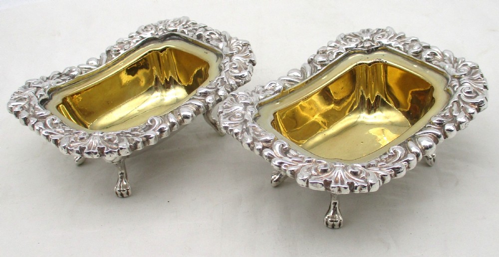 Fine Pair of Old Sheffield Plated Master Salts