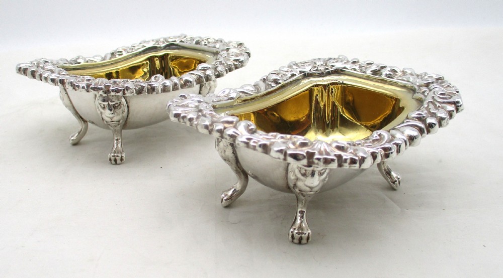 Fine Pair of Old Sheffield Plated Master Salts View II