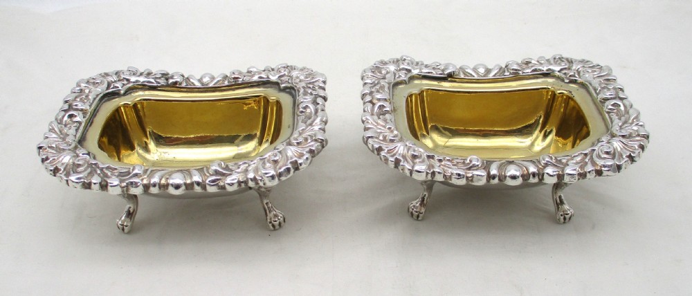 Fine Pair of Old Sheffield Plated Master Salts View IV