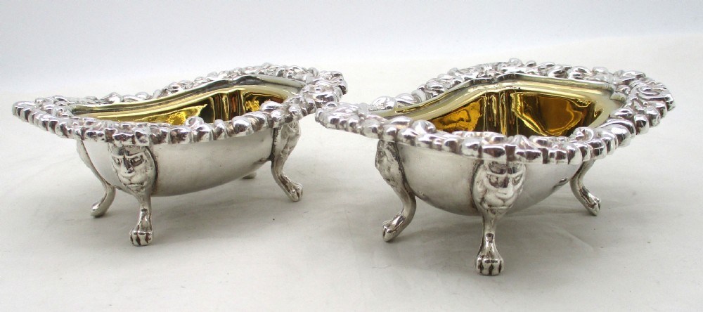 Fine Pair of Old Sheffield Plated Master Salts View V