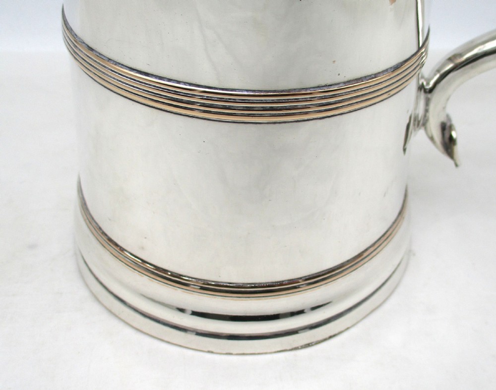 George III Old Sheffield Plated Quart Tankard View II