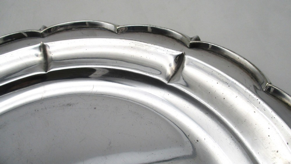 Set of 6 Small Silver Plated Dinner Plates View V
