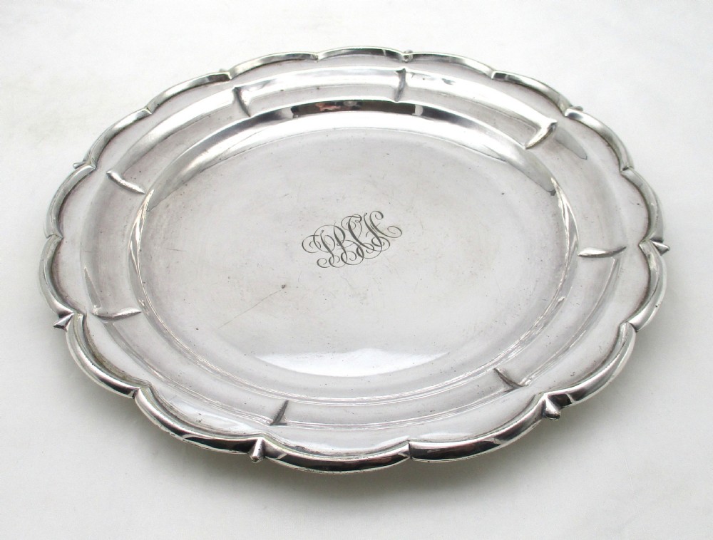 Set of 6 Small Silver Plated Dinner Plates View VIII