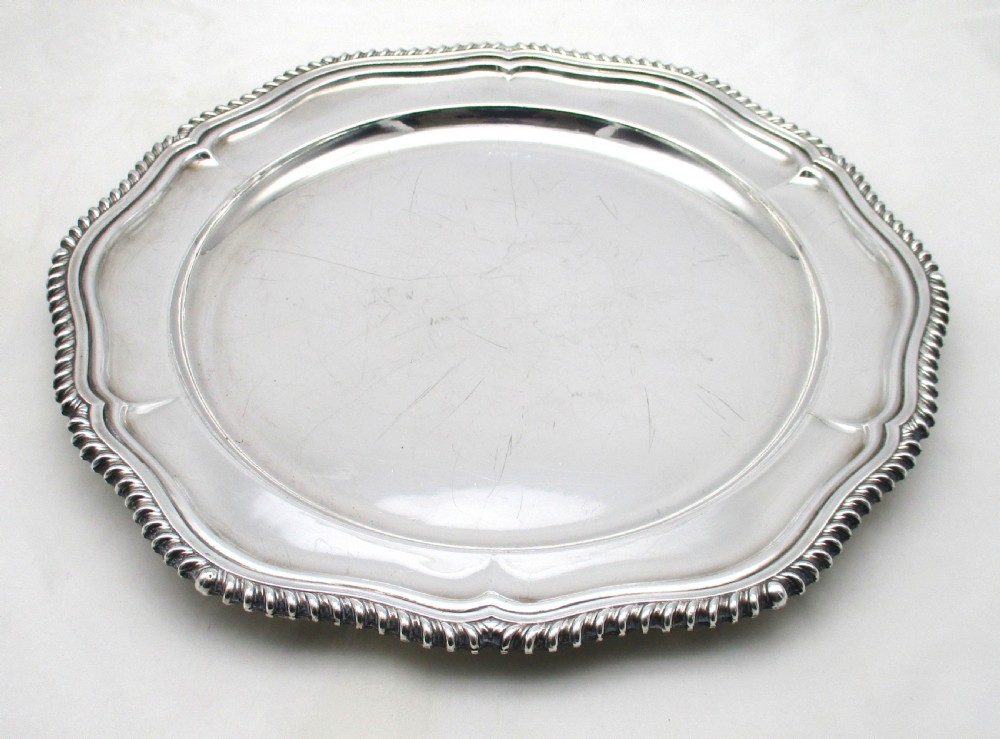 Large Gadrooned Silver Plated Meat Plate View II