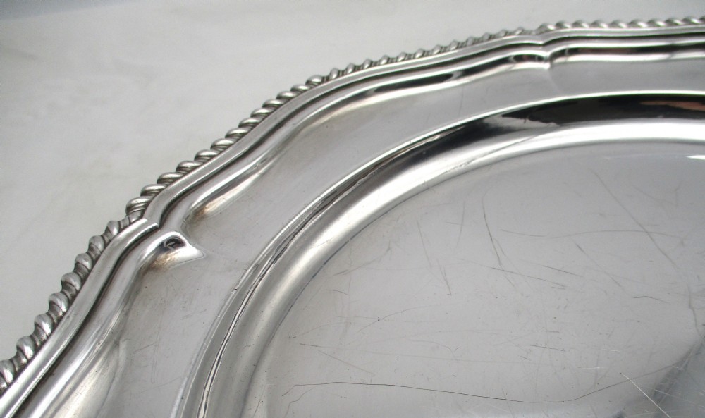 Large Gadrooned Silver Plated Meat Plate View III