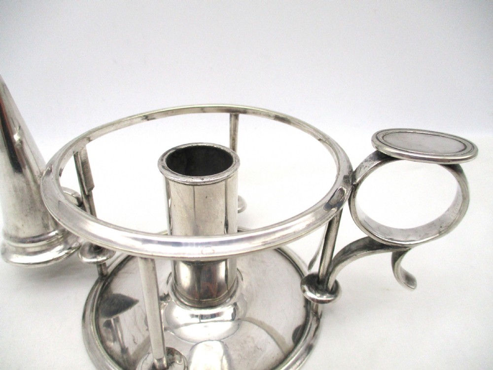 Good Silver Plated Chamber Candlestick with Shade - Elkington View VI