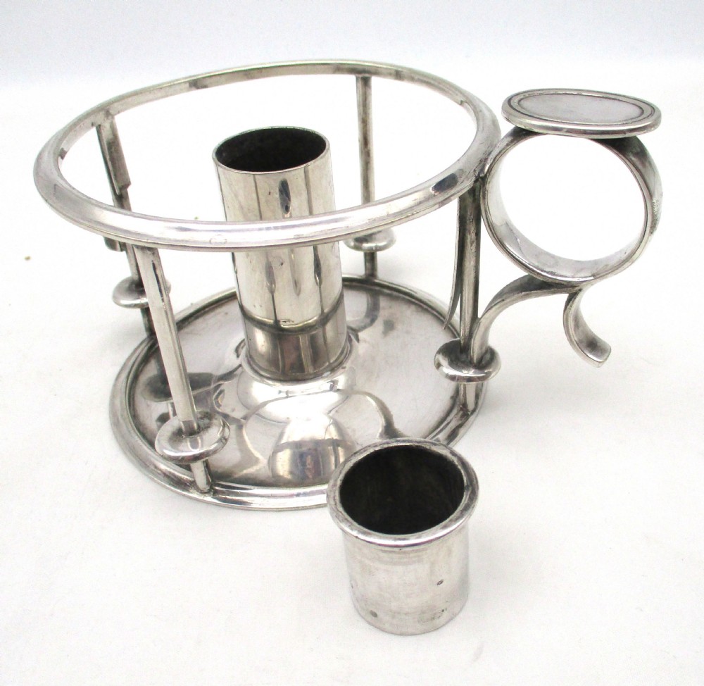 Good Silver Plated Chamber Candlestick with Shade - Elkington View VIII