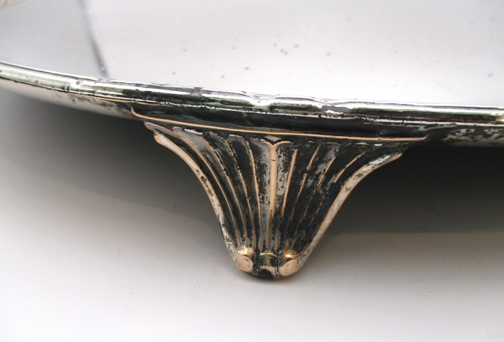 18th Century Old Sheffield Plated Serving Tray Coat of Arms View VII