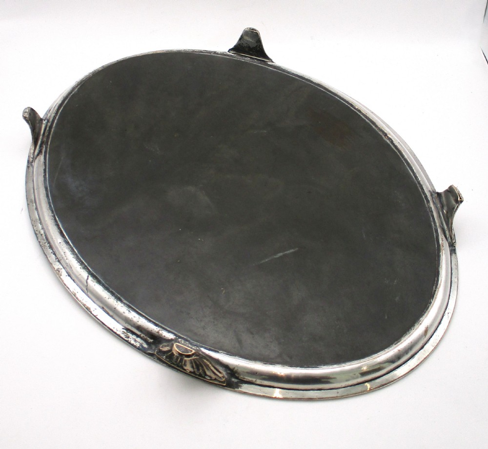 18th Century Old Sheffield Plated Serving Tray Coat of Arms View VIII