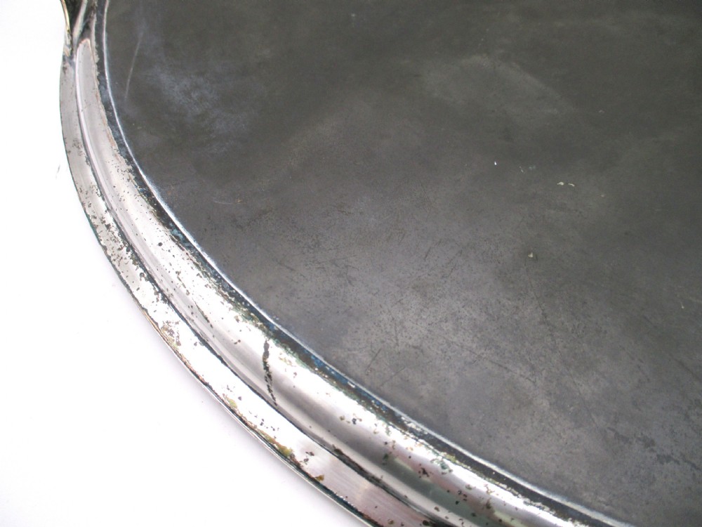 18th Century Old Sheffield Plated Serving Tray Coat of Arms View IX