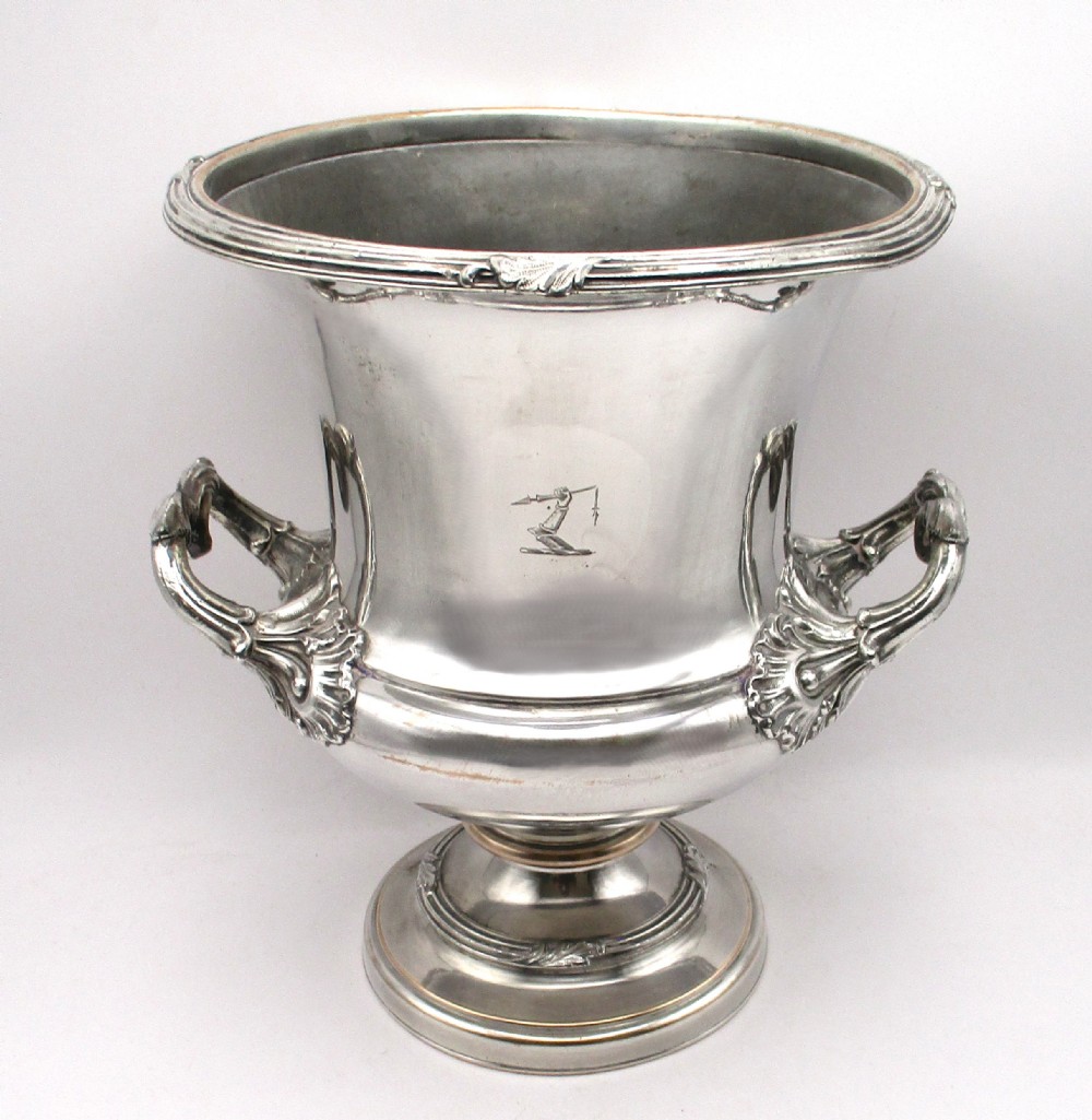 Small Old Sheffield Plated Wine Cooler c1780 Crested