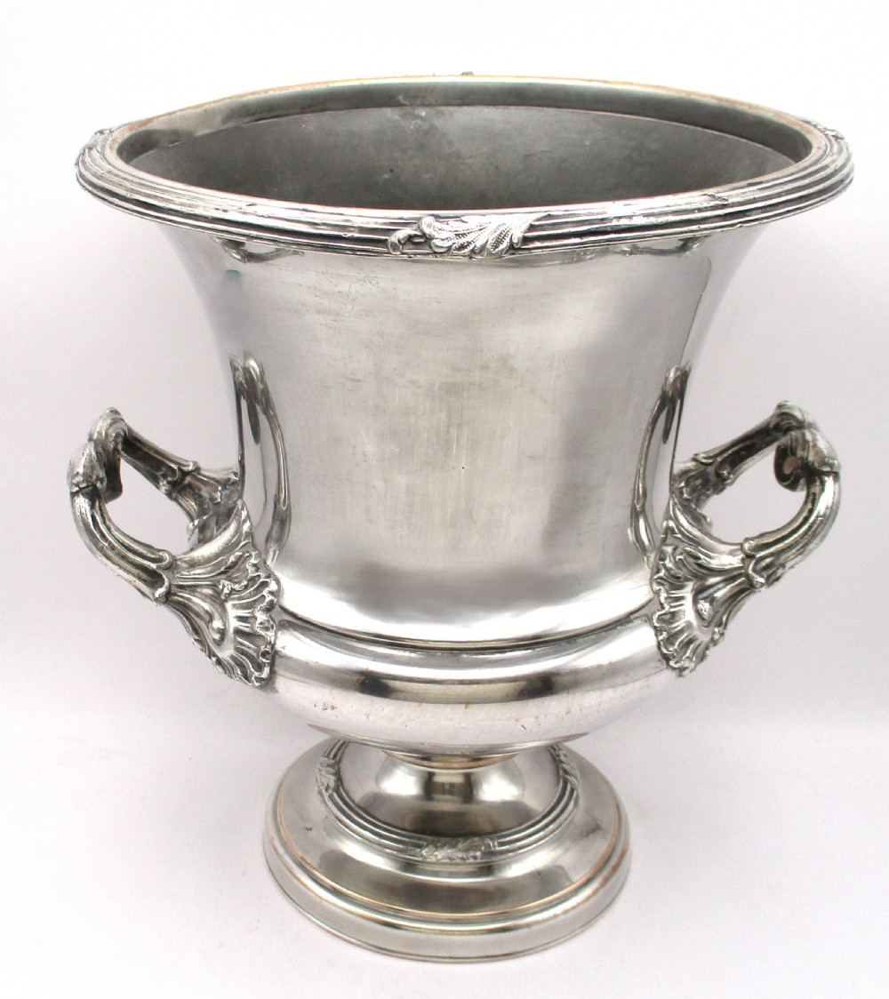 Small Old Sheffield Plated Wine Cooler c1780 Crested View IV