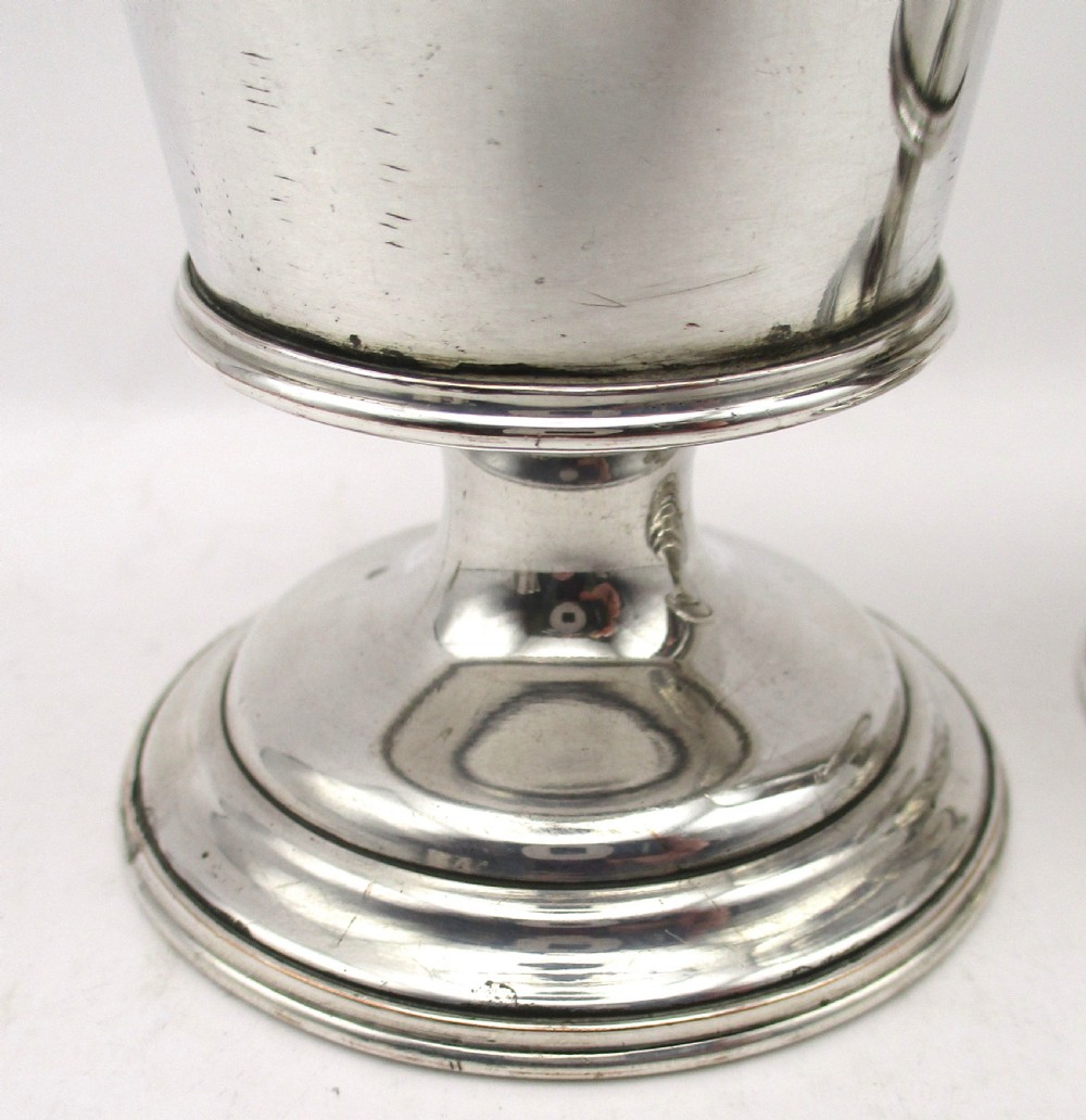 Unusual Pair of Small Old Sheffield Plated Wine Goblets c1790 View VI