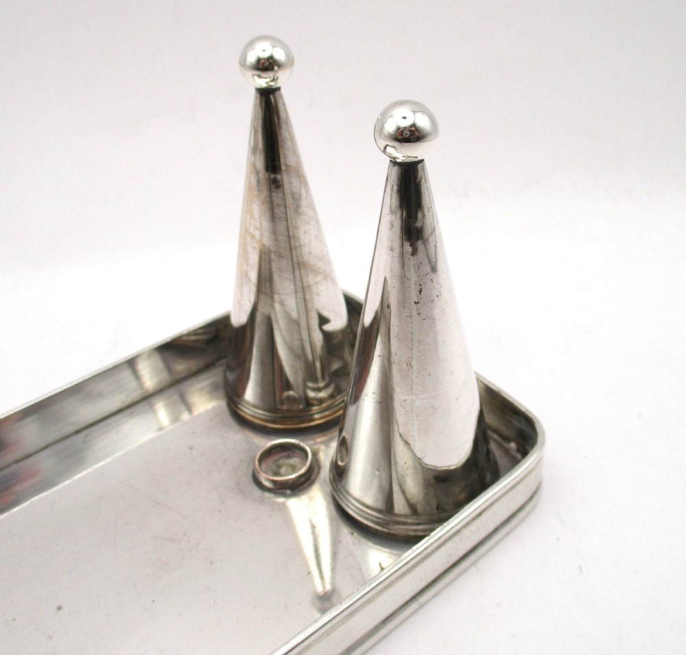 Rare Pair of Old Sheffield Plated Snips & 2 Snuffers on Tray c1810 View III