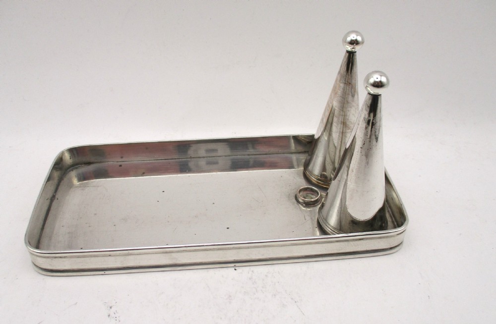 Rare Pair of Old Sheffield Plated Snips & 2 Snuffers on Tray c1810 View IX