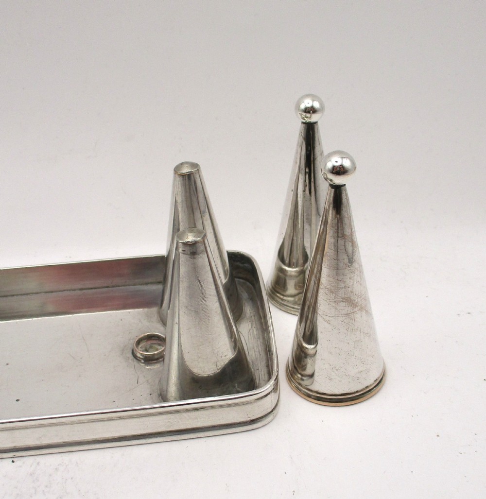 Rare Pair of Old Sheffield Plated Snips & 2 Snuffers on Tray c1810 View X