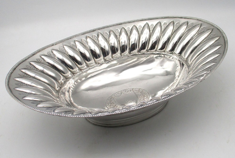 Old Sheffield Plated Basket Bowl with Crest by Holy & Parker c1804